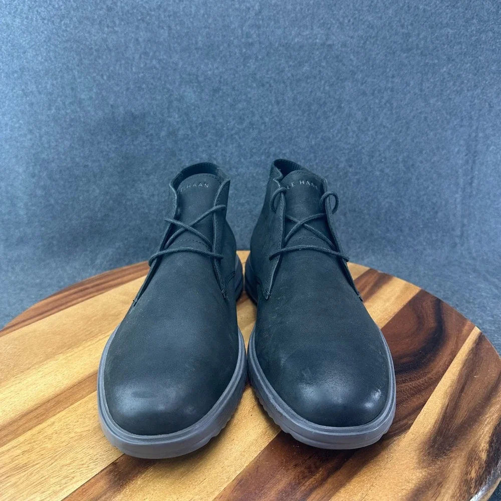 Cole Haan Grand Plus Chukka Mens Size 11 Black Nubuck Leather Boot C36921 New